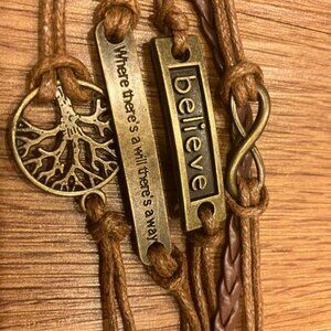 Braided Bracelet Lovely Infinity Friendship Multilayer Charm Leather Fashion